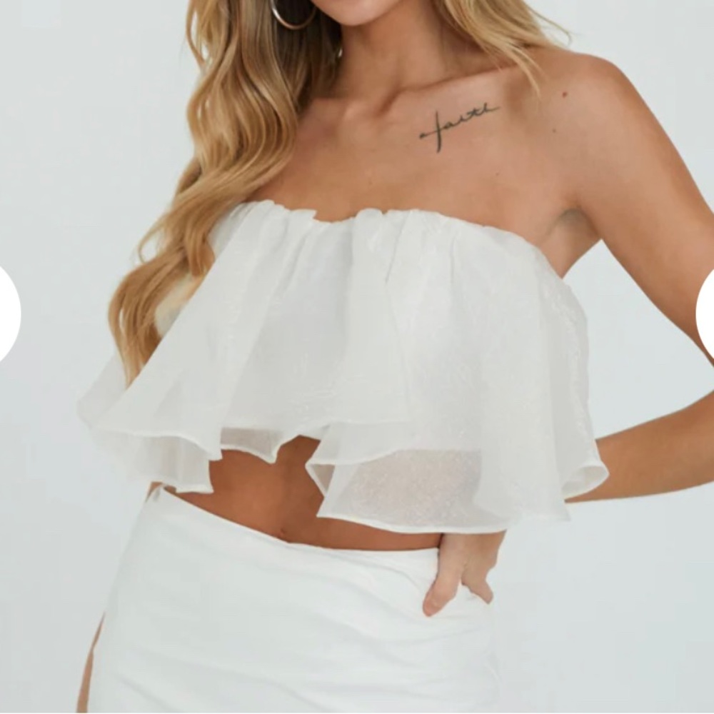 white american threads crop top new with tags